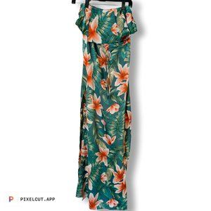 Floral Dress, Green, Pink, Flowers, Shein, Sleeveless, size small.